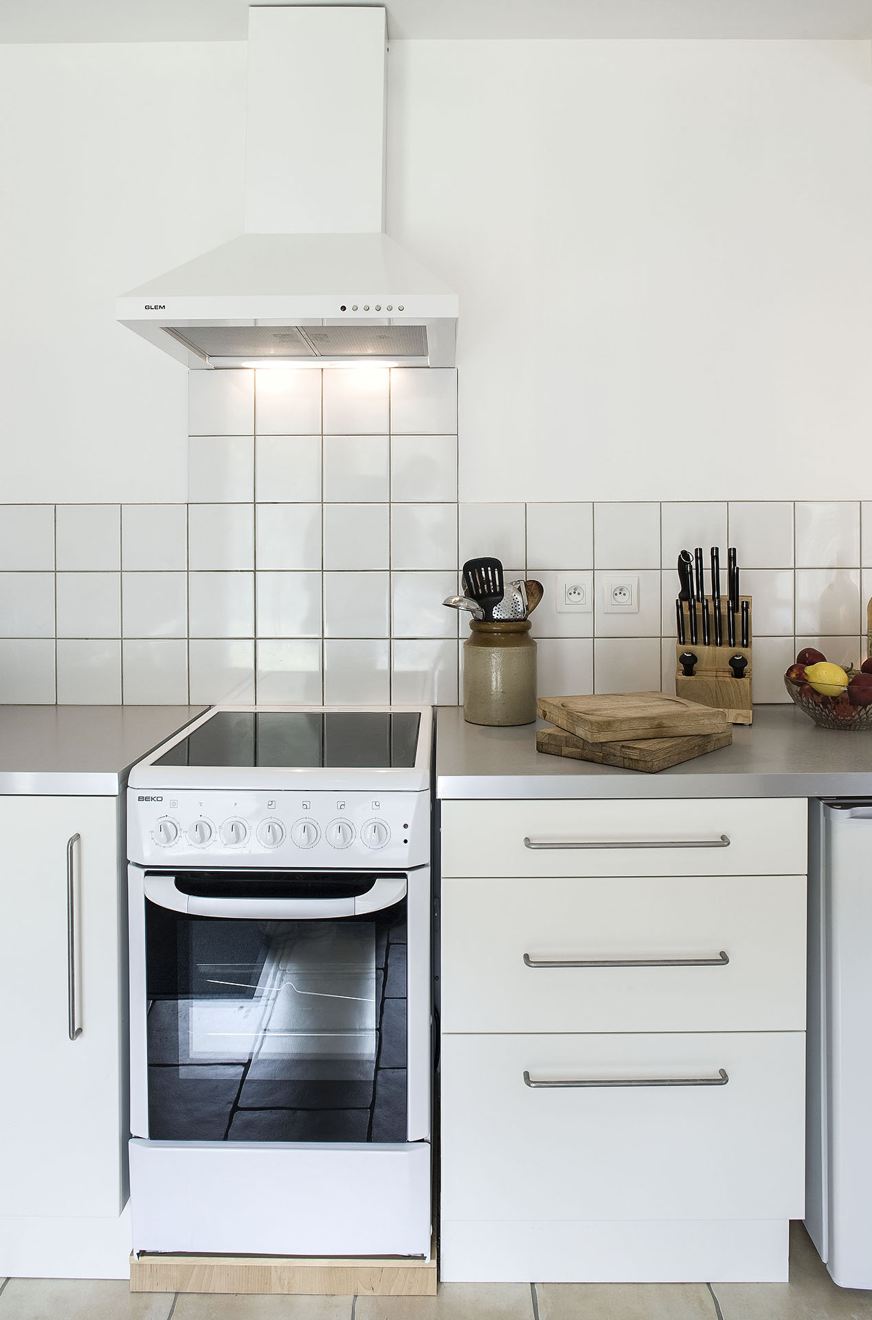 Compact kitchen within 1 of two self-contained apartments