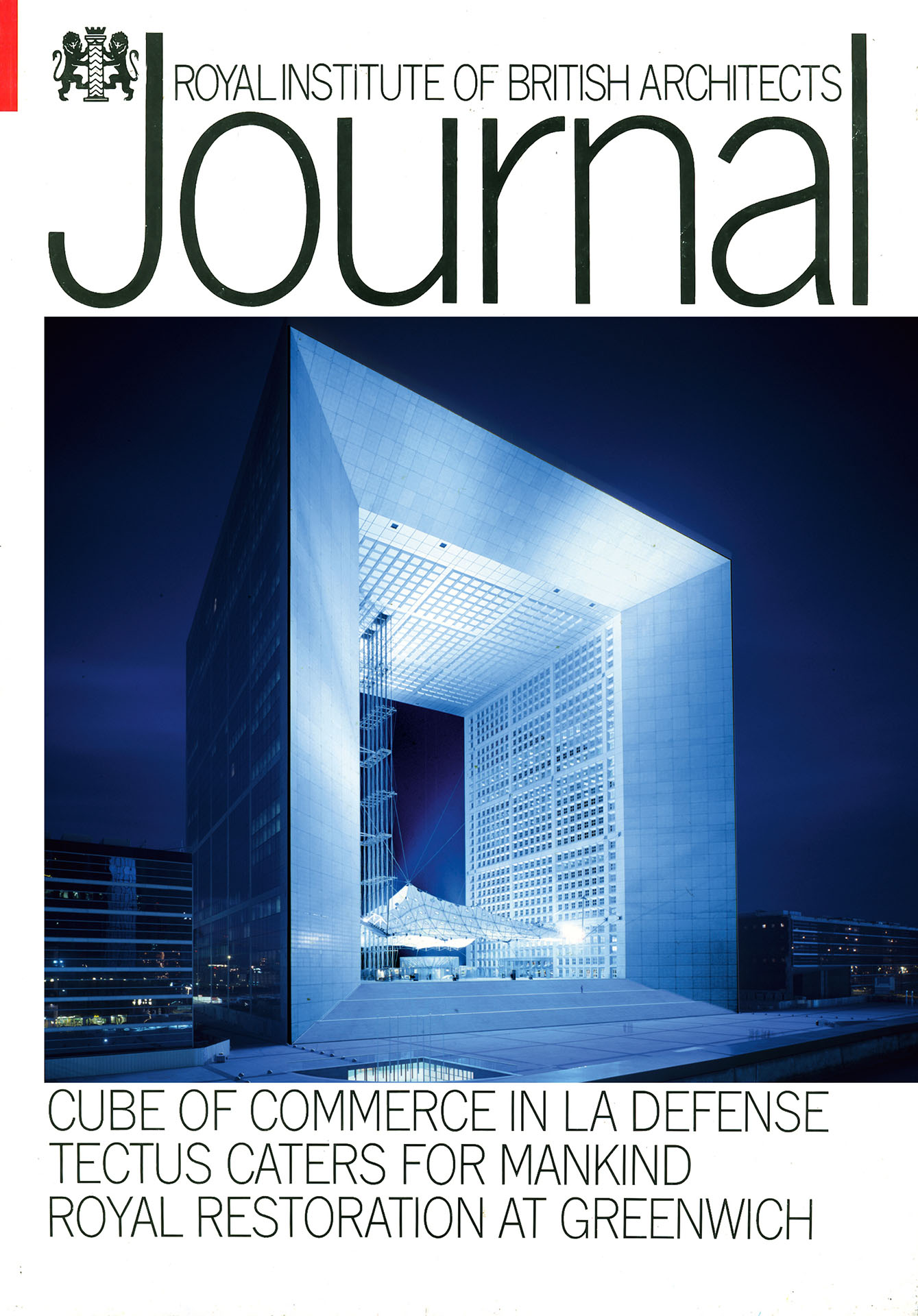 RIBA Journal cover story on Grande Arche - Cube of Commerce Paris