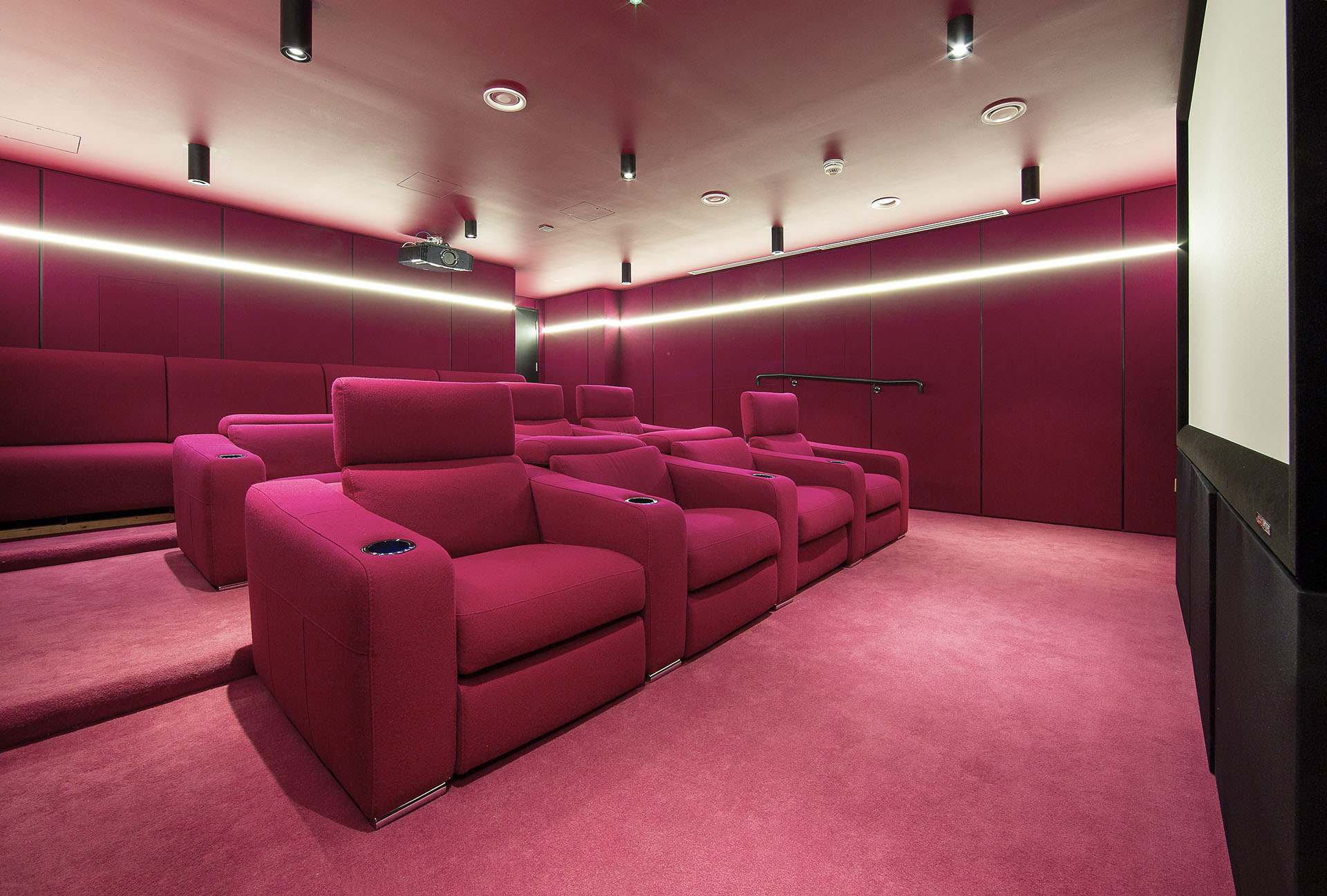 Bookable cinema within the Waterman - view towards entrance/exit door
