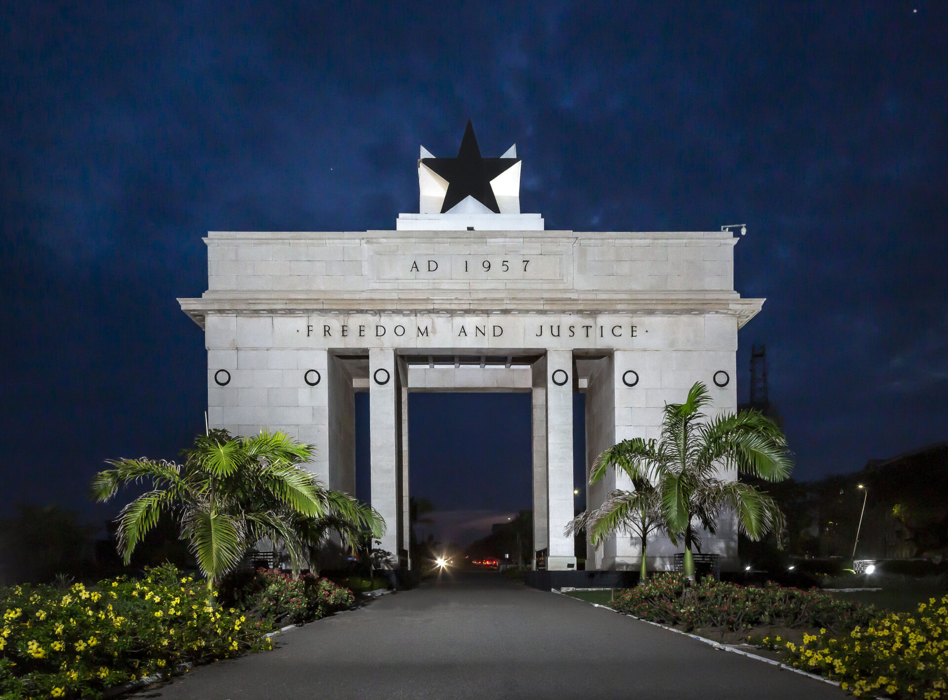 Black Star Square, Accra, Ghana. Painted with studio flash light